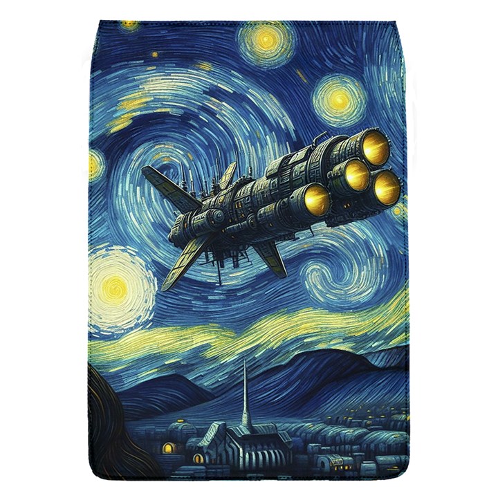 Spaceship Starry Night Van Gogh Painting Removable Flap Cover (S)