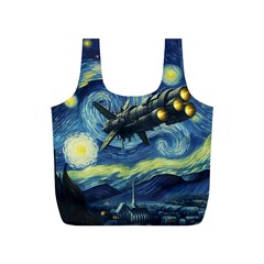 Spaceship Starry Night Van Gogh Painting Full Print Recycle Bag (s) by Maspions