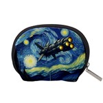 Spaceship Starry Night Van Gogh Painting Accessory Pouch (Small) Back