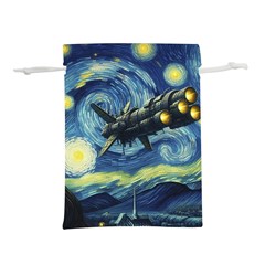 Spaceship Starry Night Van Gogh Painting Lightweight Drawstring Pouch (m) by Maspions