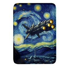 Spaceship Starry Night Van Gogh Painting Rectangular Glass Fridge Magnet (4 Pack) by Maspions