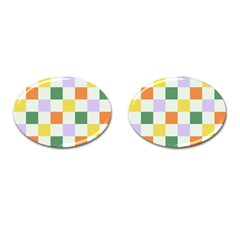 Board Pictures Chess Background Cufflinks (oval)