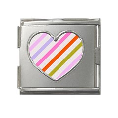 Lines Geometric Background Mega Link Heart Italian Charm (18mm)