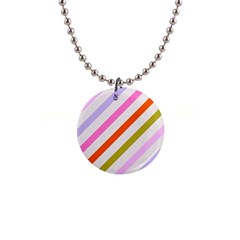 Lines Geometric Background 1  Button Necklace by Maspions