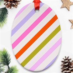 Lines Geometric Background Oval Ornament (two Sides)