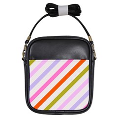 Lines Geometric Background Girls Sling Bag