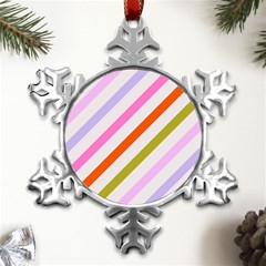 Lines Geometric Background Metal Small Snowflake Ornament by Maspions