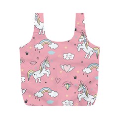 Cute Unicorn Seamless Pattern Full Print Recycle Bag (m) by Apen