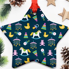 Cute Babies Toys Seamless Pattern Ornament (star) by Apen