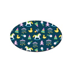 Cute Babies Toys Seamless Pattern Sticker Oval (10 Pack) by Apen