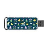 Cute Babies Toys Seamless Pattern Portable USB Flash (Two Sides) Front