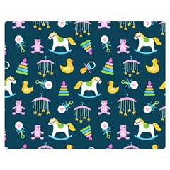 Cute Babies Toys Seamless Pattern Two Sides Premium Plush Fleece Blanket (teen Size) by Apen