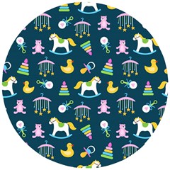 Cute Babies Toys Seamless Pattern Wooden Puzzle Round by Apen