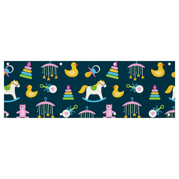 Cute Babies Toys Seamless Pattern Banner and Sign 9  x 3 