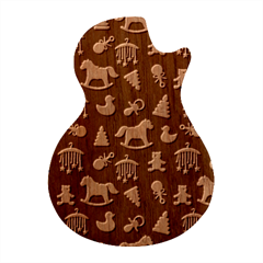 Cute Babies Toys Seamless Pattern Guitar Shape Wood Guitar Pick Holder Case And Picks Set by Apen