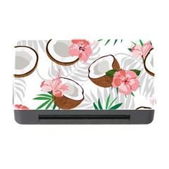 Seamless Pattern Coconut Piece Palm Leaves With Pink Hibiscus Memory Card Reader With Cf by Apen