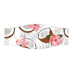 Seamless Pattern Coconut Piece Palm Leaves With Pink Hibiscus Stretchable Headband by Apen