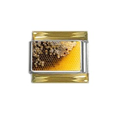 Honeycomb With Bees Gold Trim Italian Charm (9mm) by Apen