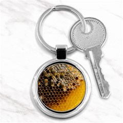 Honeycomb With Bees Key Chain (round) by Apen