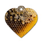 Honeycomb With Bees Dog Tag Heart (One Side) Front