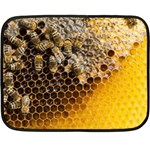 Honeycomb With Bees Fleece Blanket (Mini) 35 x27  Blanket