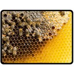 Honeycomb With Bees Fleece Blanket (Large) 80 x60  Blanket Front