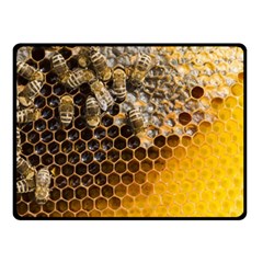 Honeycomb With Bees Fleece Blanket (small) by Apen