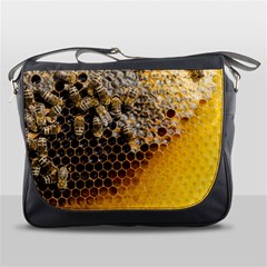 Honeycomb With Bees Messenger Bag by Apen