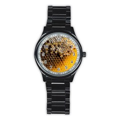 Honeycomb With Bees Stainless Steel Round Watch by Apen