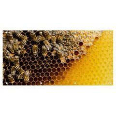 Honeycomb With Bees Banner And Sign 8  X 4  by Apen