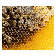 Honeycomb With Bees Premium Plush Fleece Blanket (small) by Apen