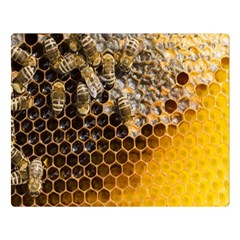 Honeycomb With Bees Premium Plush Fleece Blanket (large) by Apen