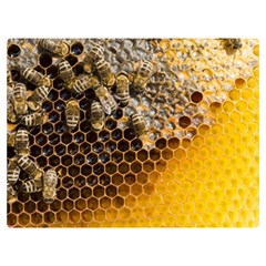 Honeycomb With Bees Two Sides Premium Plush Fleece Blanket (baby Size) by Apen