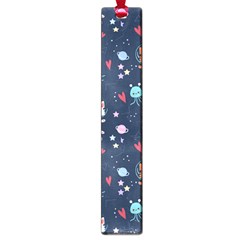 Cute Astronaut Cat With Star Galaxy Elements Seamless Pattern Large Book Marks by Apen