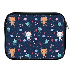 Cute Astronaut Cat With Star Galaxy Elements Seamless Pattern Apple Ipad 2/3/4 Zipper Cases by Apen