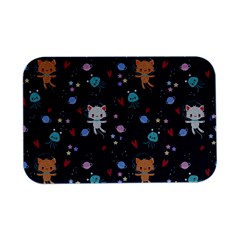 Cute Astronaut Cat With Star Galaxy Elements Seamless Pattern Open Lid Metal Box (silver)   by Apen