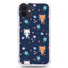 Cute Astronaut Cat With Star Galaxy Elements Seamless Pattern Iphone 12 Mini Tpu Uv Print Case	 by Apen