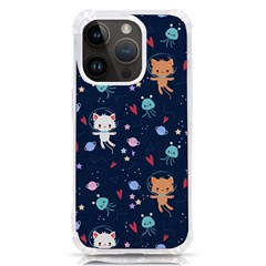 Cute Astronaut Cat With Star Galaxy Elements Seamless Pattern Iphone 14 Pro Tpu Uv Print Case by Apen