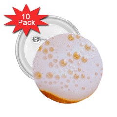 Beer Foam Texture Macro Liquid Bubble 2 25  Buttons (10 Pack)  by Cemarart