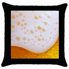 Beer Foam Texture Macro Liquid Bubble Throw Pillow Case (black) by Cemarart