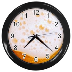 Beer Foam Texture Macro Liquid Bubble Wall Clock (black) by Cemarart