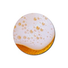 Beer Foam Texture Macro Liquid Bubble Rubber Coaster (round) by Cemarart