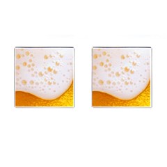 Beer Foam Texture Macro Liquid Bubble Cufflinks (square) by Cemarart