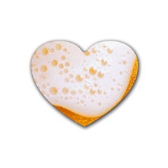 Beer Foam Texture Macro Liquid Bubble Rubber Coaster (heart) by Cemarart