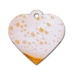 Beer Foam Texture Macro Liquid Bubble Dog Tag Heart (two Sides) by Cemarart