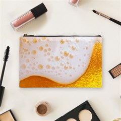 Beer Foam Texture Macro Liquid Bubble Cosmetic Bag (medium) by Cemarart