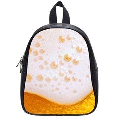 Beer Foam Texture Macro Liquid Bubble School Bag (small) by Cemarart