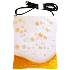 Beer Foam Texture Macro Liquid Bubble Shoulder Sling Bag by Cemarart