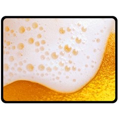 Beer Foam Texture Macro Liquid Bubble Two Sides Fleece Blanket (large) by Cemarart