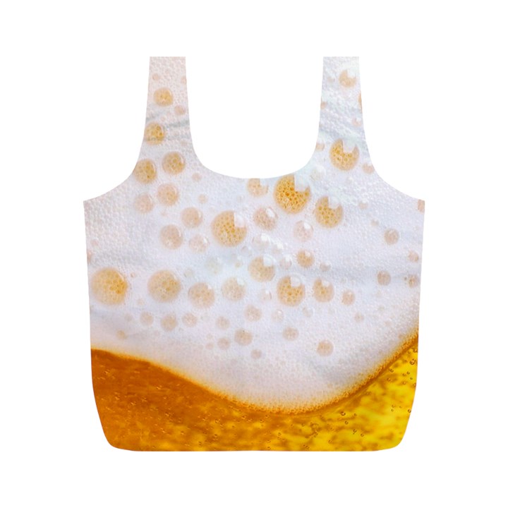 Beer Foam Texture Macro Liquid Bubble Full Print Recycle Bag (M)